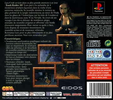 Tomb Raider 3 - Adventures of Lara Croft (US) box cover back